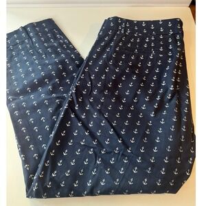 J Crew City Fit Anchor Print Cropped Pants Nautical Summer Preppy Coastal Size 8
